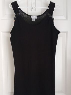 Black Sleeveless Knit Dress - Simple Elegant